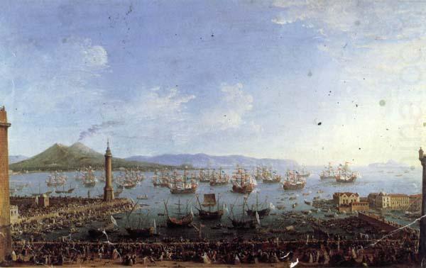 Antonio Joli The Embarkation of Charles III in the Port of Naples oil painting picture